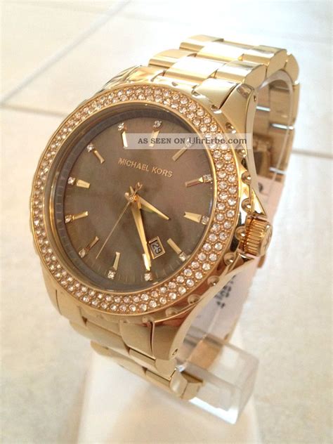 michael kors uhr gold mit schwarzem zifferblatt|Designer.